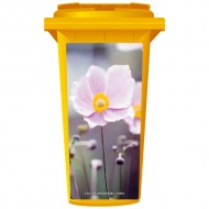 Delicate Pink Flower Wheelie Bin Sticker Panel